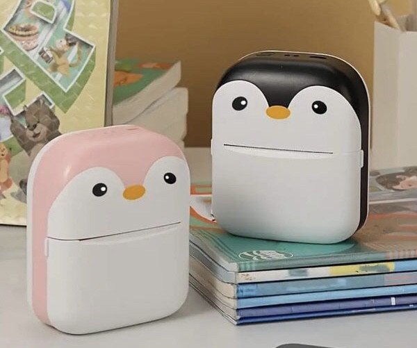 Термопринтер дитячий мініпринтер. Принтер пінгвін портативний, фото 1