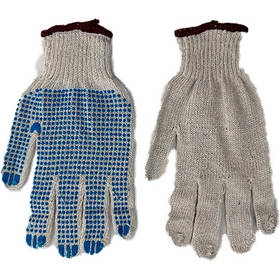 Рукавички трикотажні з ПВХ малюнком білі 2024-2-52