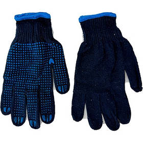 Рукавички трикотажні з ПВХ малюнком чорно-блакитні 2024-2-54