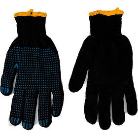 Рукавички трикотажні з ПВХ малюнком чорно-сині 2024-2-55