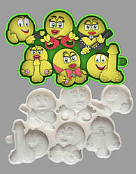 Ексклюзив. Силіконовий молд для шоколаду та ін "Смайли 18+"