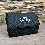 Органайзер у багажник з логотипом KIA з екошкіри, чорний, 50 см, автоорганайзер, фото 2