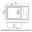 Кухонна мийка гранітна матова 7050 CASCADA Platinum чорний металік, фото 3