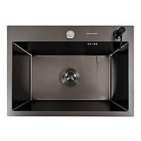 Кухонна мийка Valeso прямокутна з дозатором і отвором під змішувач 58*43 Handmade