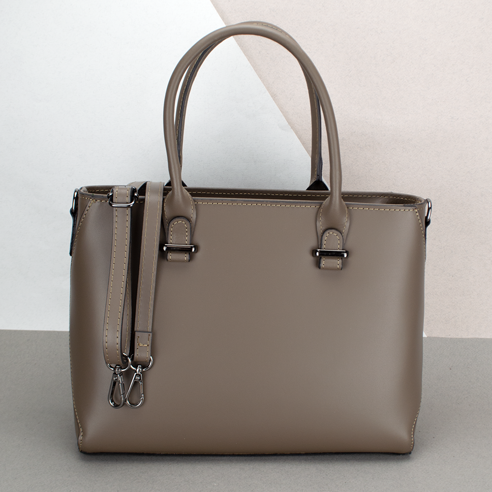 Сумка жіноча шкіряна ділова Virginia Conti 03833 офісна темний тауп