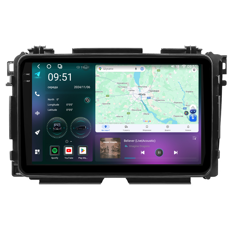 Штатная магнитола Mekede M7 Plus Honda Vezel HR - V (2015 - 2017) CarPlay QleD