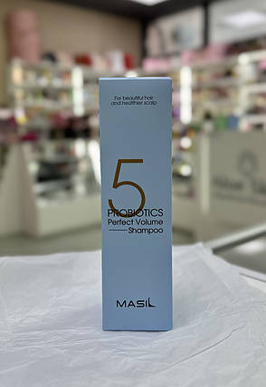 Шампунь з пробіотиками для ідеального об'єму волосся Masil 5 Probiotics Perfect Volume Shampoo 300мл, фото 1