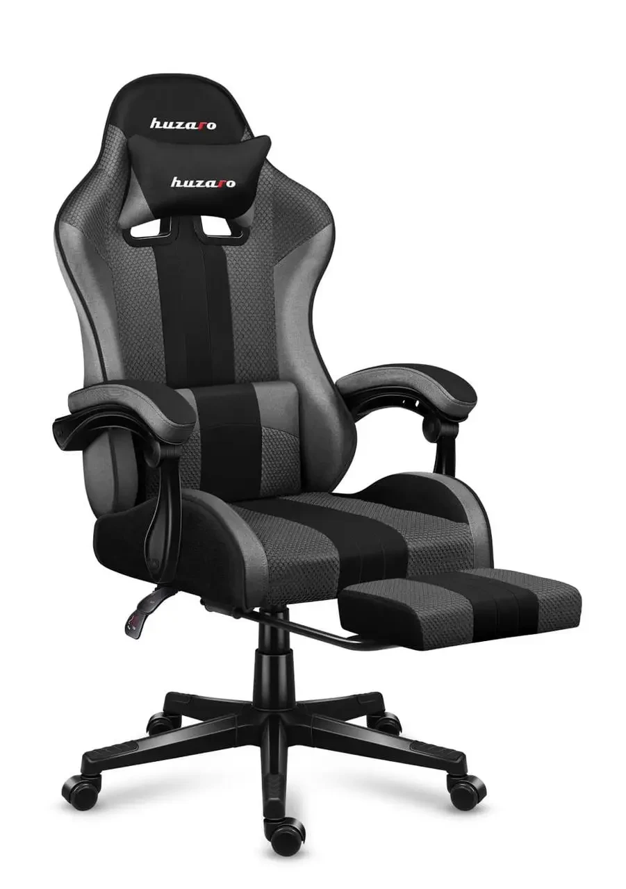 Крісло геймерське комп'ютерне Huzaro Force 4.7 Grey тканина + підставка для ніг B_2453, фото 1