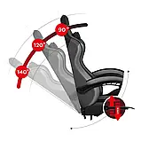 Крісло геймерське комп'ютерне Huzaro Force 4.7 Grey тканина + підставка для ніг B_2453, фото 6