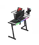 Стіл комп'ютерний кутовий HUZARO HERO 6.0 White RGB Smart ігровий B_2453, фото 2