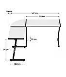 Стіл комп'ютерний кутовий HUZARO HERO 6.0 White RGB Smart ігровий B_2453, фото 9