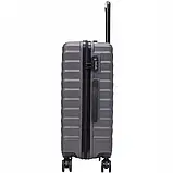 Валіза дорожня Wings PEA01 Темно-сірий пластик ABS+ для поїздок подорожей B_2454, фото 2