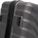 Валіза дорожня Wings PEA01 Темно-сірий пластик ABS+ для поїздок подорожей B_2454, фото 3