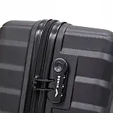 Валіза дорожня Wings PEA01 Темно-сірий пластик ABS+ для поїздок подорожей B_2454, фото 4