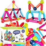 Конструктор магнітний дитячий Gotel блоки набір магнітних кубиків 64 штук для дітей B_2455, фото 3