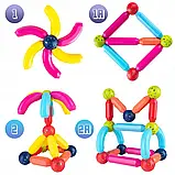 Конструктор магнітний дитячий Gotel блоки набір магнітних кубиків 64 штук для дітей B_2455, фото 4