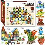 Конструктор магнітний ігровий BK Алмазний динозавр магнітні блоки набір 90 штук для дітей B_2455, фото 8