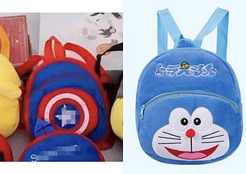 Рюкзак плюшевий яскравий дошкільний дитячий на блискавці 24*20 см в різних варіантах Karman