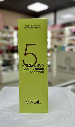 М'який бессульфатний шампунь з проботіками і яблучним оцтом Masil 5 Probiotics Apple Vinegar Shampoo 500мл, фото 1