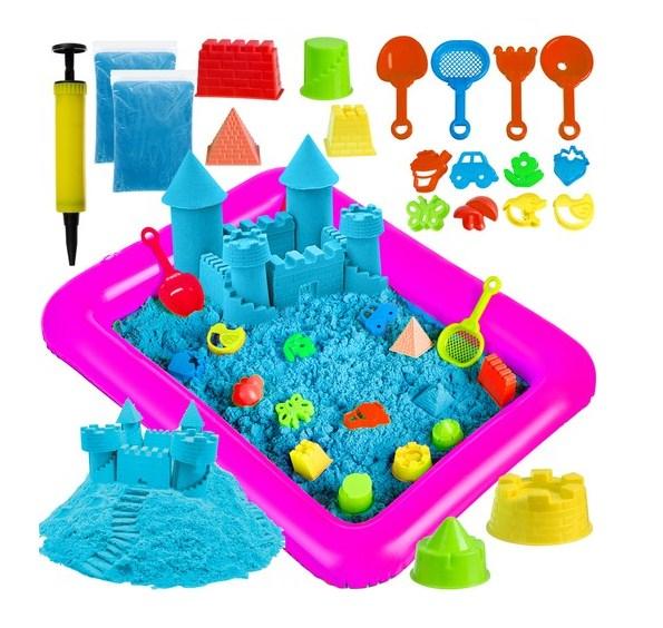 Кінетичний пісок Kruzzel 22712 + пісочниця + формочки Набір для творчості B_2458, фото 1