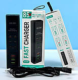 HUB адаптер USB Type-C подовжувач 1 м US-D01 85W 6Type-C 3USB 110-265V 1 м чорний (SH021437), фото 5