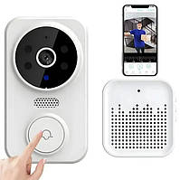Дзвінок бездротовий дверний UKC M8 Wi-Fi з камерою білий (SH020842)