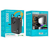 Павербанк 80000mAh УМБ Power Bank BOROFONE Terra BJ32 3USB 2Type-C Lightning QC чорний (SH020319), фото 5