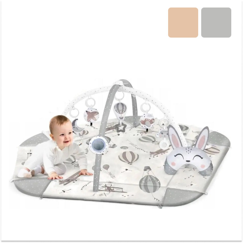 Килимок розвивальний дитячий 5в1 Nukido Balloons інтерактивний для малюків B_2433 Сірий, фото 1