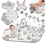 Килимок розвивальний дитячий 5в1 Nukido Balloons інтерактивний для малюків B_2433 Сірий, фото 4