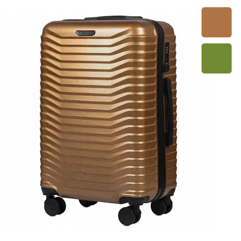 Валіза дорожня Wings PC140 на колесах для подорожей B_2377 Золотиста, Середня, фото 1