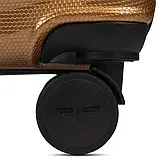 Валіза дорожня Wings PC140 на колесах для подорожей B_2377 Золотиста, Середня, фото 3