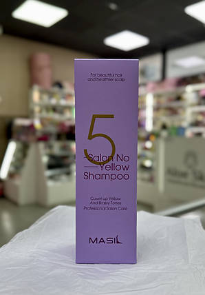 Тонувальний шампунь Masil 5 Salon No Yellow Shampoo 500 мл для освітленого волосся, фото 1