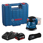 Ексцентрикова шліфмашина акумуляторна Bosch Professional GEX 185-LI в кейсі з акб GBA 18V 4.0 Ah і з/у GAL