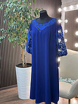 Елегантна жіноча сукня, тканина "Креп-Дайвінг" 60, 62 розмір 60, фото 3