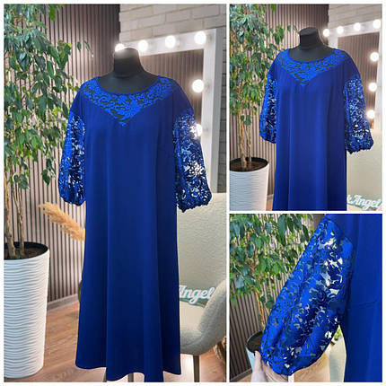 Елегантна жіноча сукня, тканина "Креп-Дайвінг" 60, 62 розмір 60, фото 1