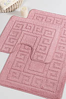 Набір килимків у ванну кімнату, комплект килимків для ванної та туалету Confetti Ethnic Dusty Rose 60х100 та 60х50 см Рожевий