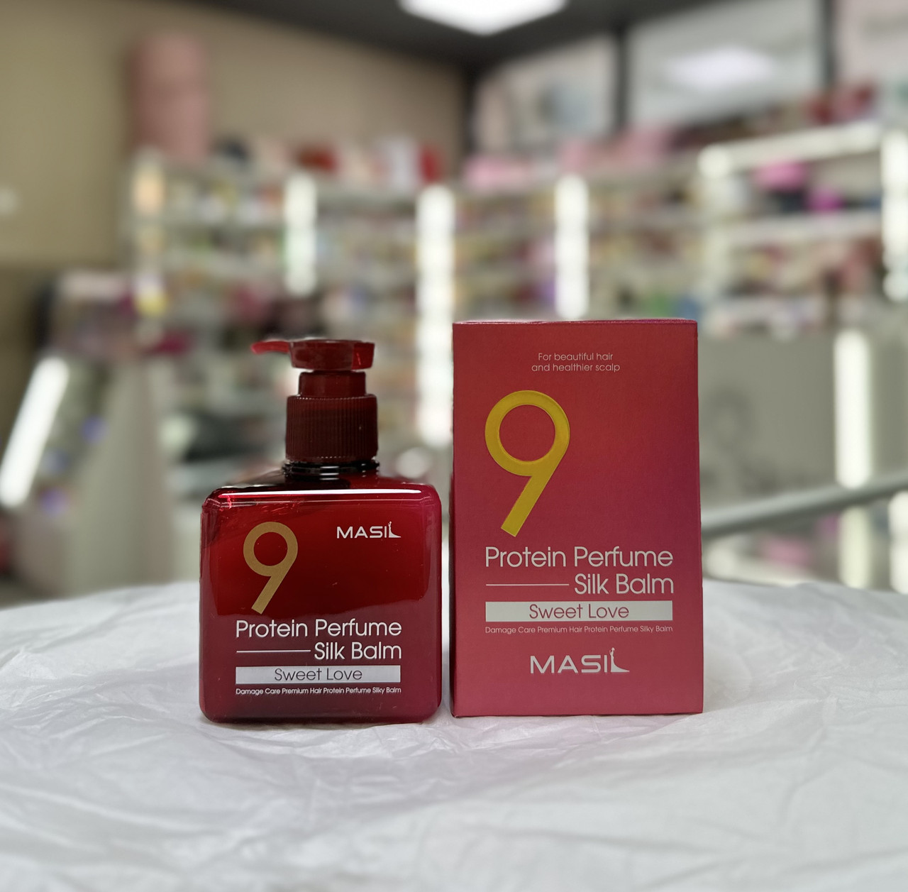 Незмивний бальзам для волосся з ароматом гібіскусу та троянди Masil 9 Protein Perfume Silk Balm Sweet 180 мл