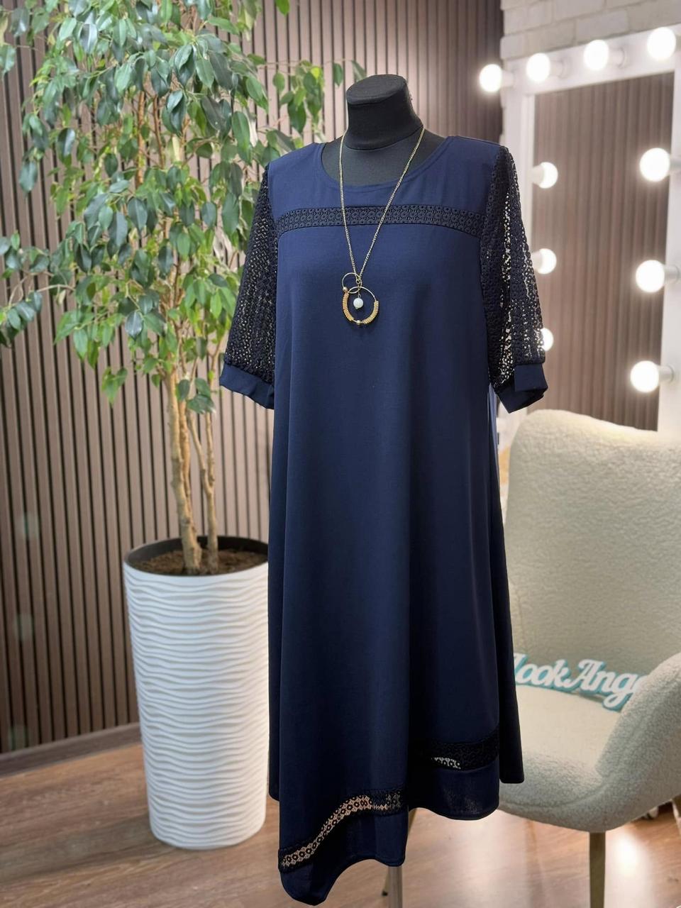 Елегантна жіноча сукня, тканина "Креп-Дайвінг" 50, 52, 54, 56, 58, 60, 62, 64 розмір 50