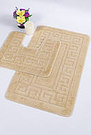Набір килимків у ванну кімнату, комплект килимків для ванної та туалету Confetti Ethnic Beige 60х100 та 60х50 см Бежевий