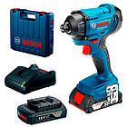Гайковерт акумуляторний Bosch Professional GDR 180-LI у валізі з 2 акб GBA 18V 2.0 Ah і з/у GAL 18V-40