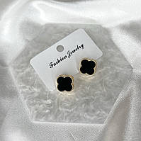 Сережки нержавіюча сталь Stainless Steel Ювелірна біжутерія Англійський замок Золотистий 14 мм S15290