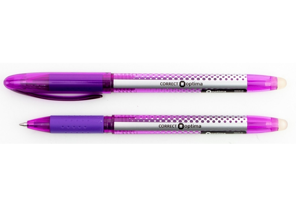 Ручка гелева самостираюча OPTIMA CORRECT 0,5 мм, пише фіолетовим, фото 1