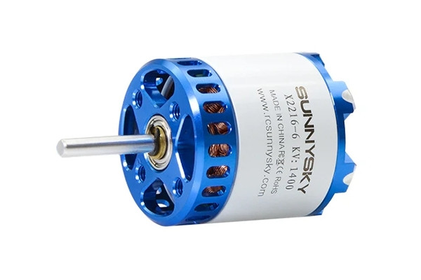 Мотор безколекторний SunnySky для літаків X2216 V3 KV1400 740W 50А 3-4S з довгим валом - 1 шт.