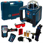 Ротаційний лазерний нівелір Bosch Professional GRL 300 HV у валізі з приймачем LR1, пультом RC1,