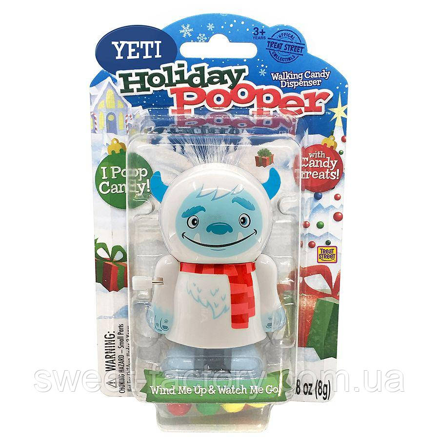 Диспенсер з цукерками Treat Street Holiday Candy Poopers Yeti 8g, фото 1