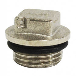 Заглушка для труб під пломбу з прокладкою Ango зовнішнє різьблення 1/2 дюйма латунна нікельована