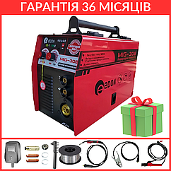 Зварювальний напівавтомат Edon MIG-308 + MMA (Єврорукав, 20-308 А, MIG/MAG 0.8-1.2 мм, MMA 1.6-4.0 мм, Гарантія 3 роки)
