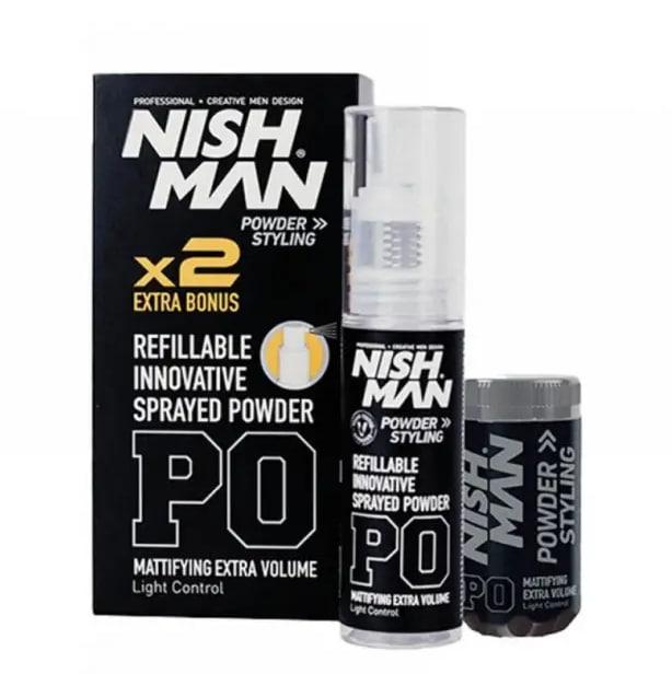 Пудра для укладання волосся Nishman Styling Powder P0 20г з розпилювачем + запасний флакон 20г