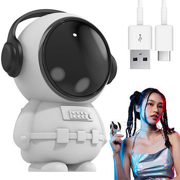 Міні вентилятор на акумуляторі з USB, 500мАч, Астронавт / Портативний вентилятор акумуляторний