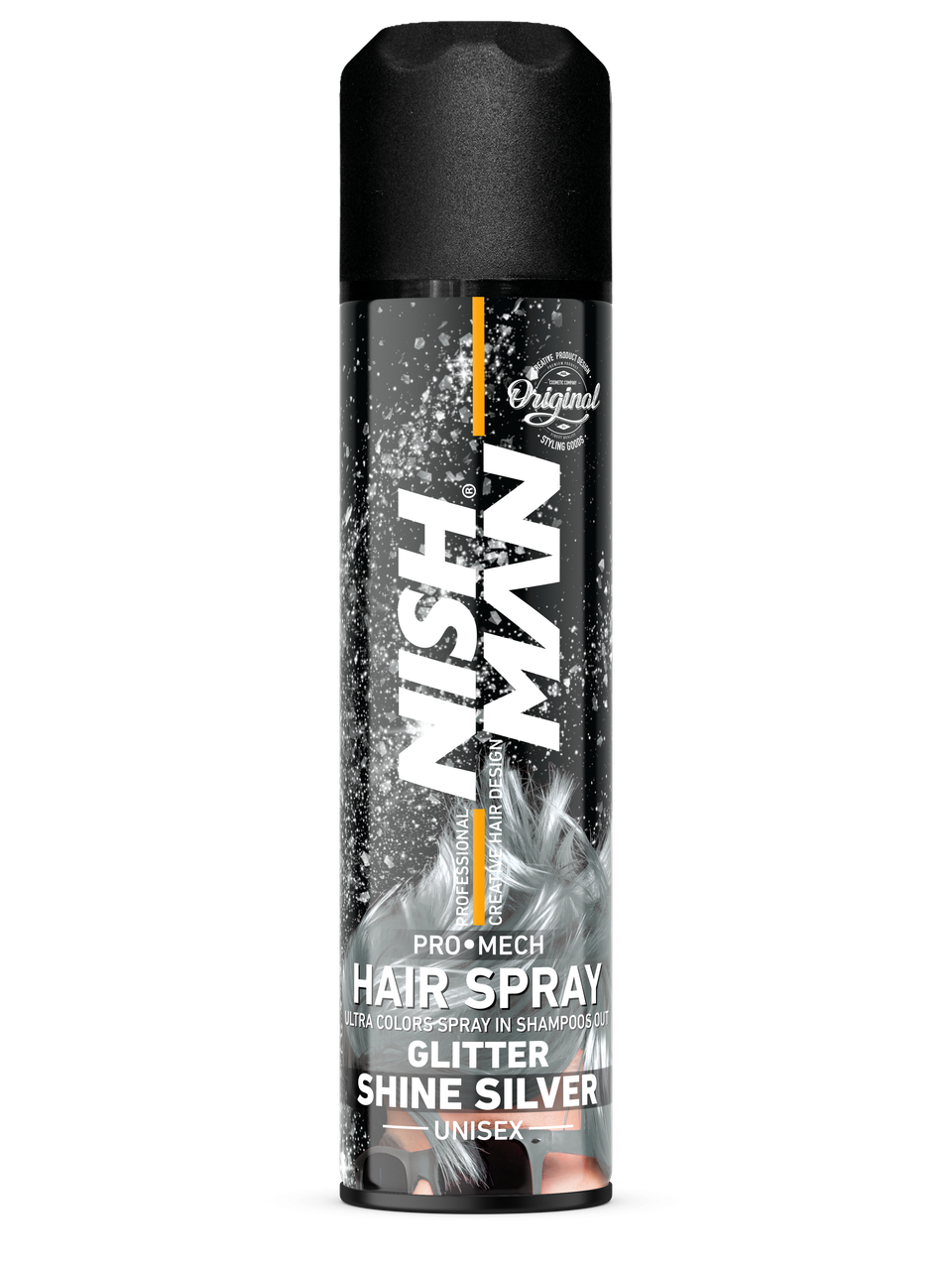 Спрей для волосся, що фарбує Nishman Hair Coloring Spray Silver Срібло з блиском 150мл